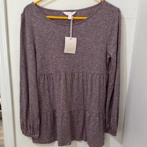 LC Lauren Conrad Gray Puff Sleeve Tunic Size M . NWT - Picture 1 of 6